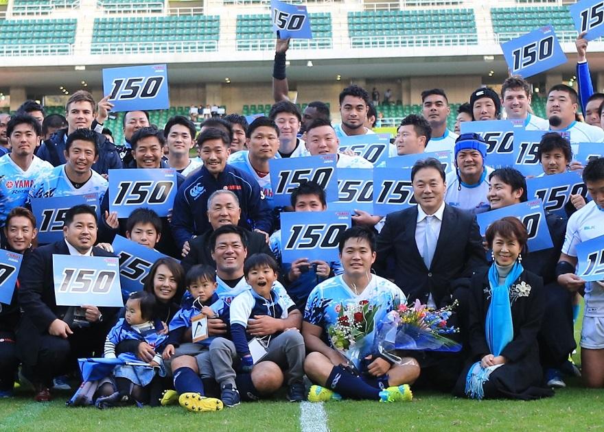 山村選手と大田尾選手がTL150試合出場を達成